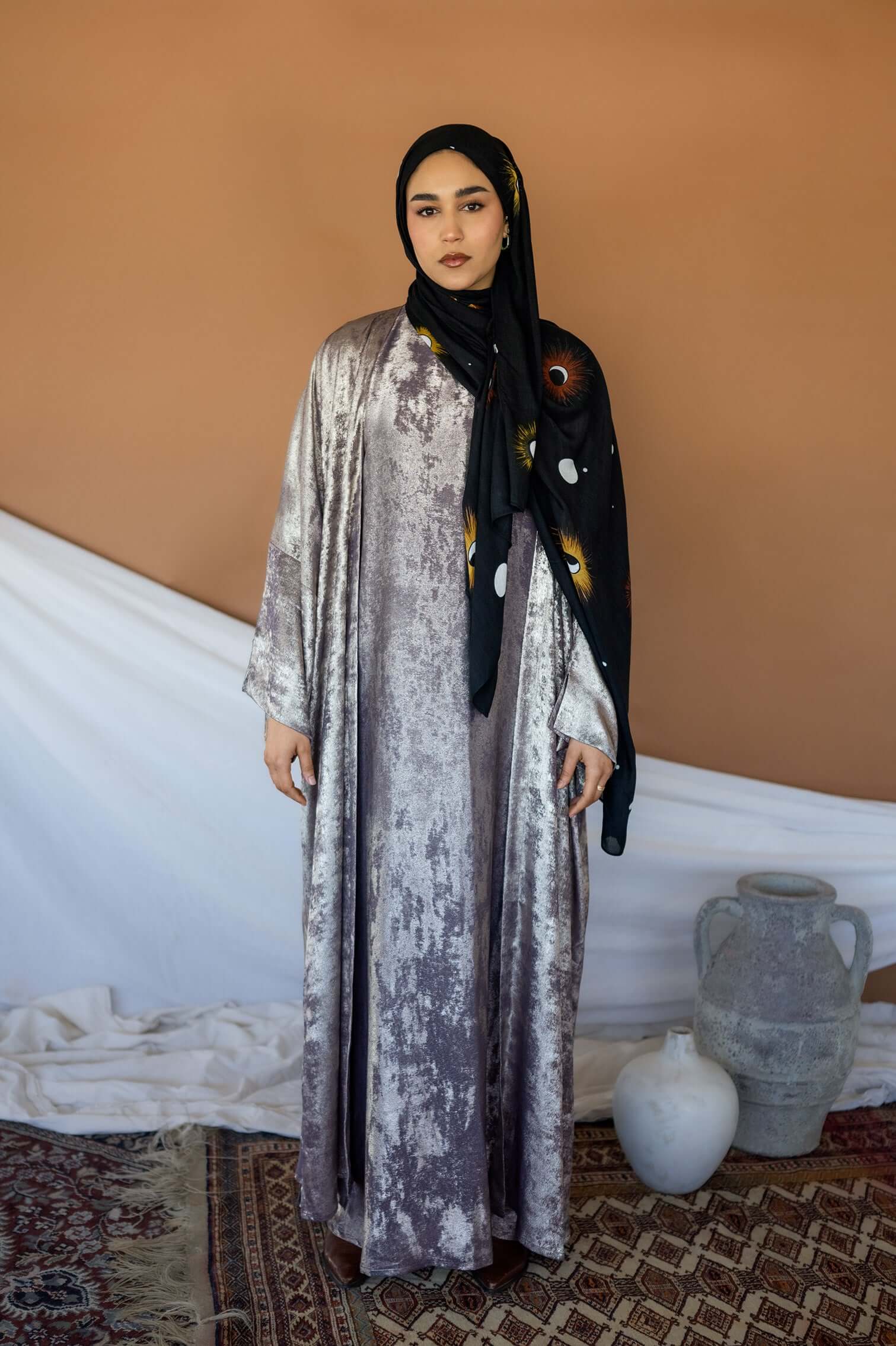 Metallic Gold Abaya | Fashion Forward Scarves - Vela Metallic Gold Abaya | Fashion Forward Scarves - Vela