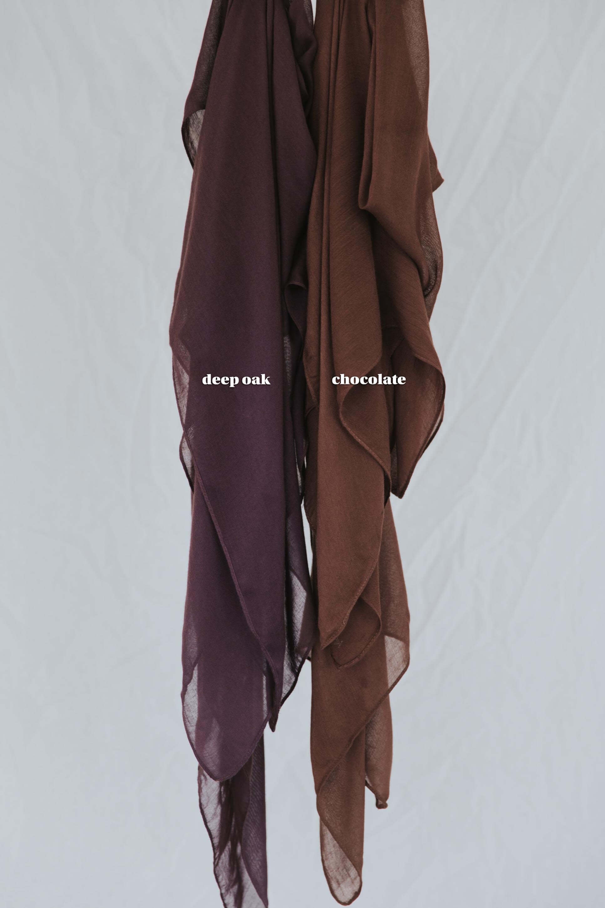 VELA hijab in signature Deep Oak shades, crafted from breathable and luxurious modal