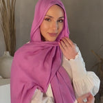 Model wearing naturally breathable hijab crafted from bamboo for effortless, lightweight wear