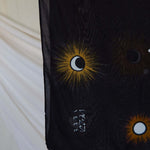Hijab with moon phases print, capturing the spirit of Qiyam nights and spiritual reflection