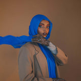 Sapphire Blue Silk Chiffon