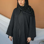 Celestial-themed hijab crafted from soft woven fabric with twinkling lunar details