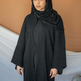 Celestial-themed hijab crafted from soft woven fabric with twinkling lunar details