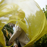 Model wearing full-coverage bamboo hijab designed to refresh and elevate everyday outfits.