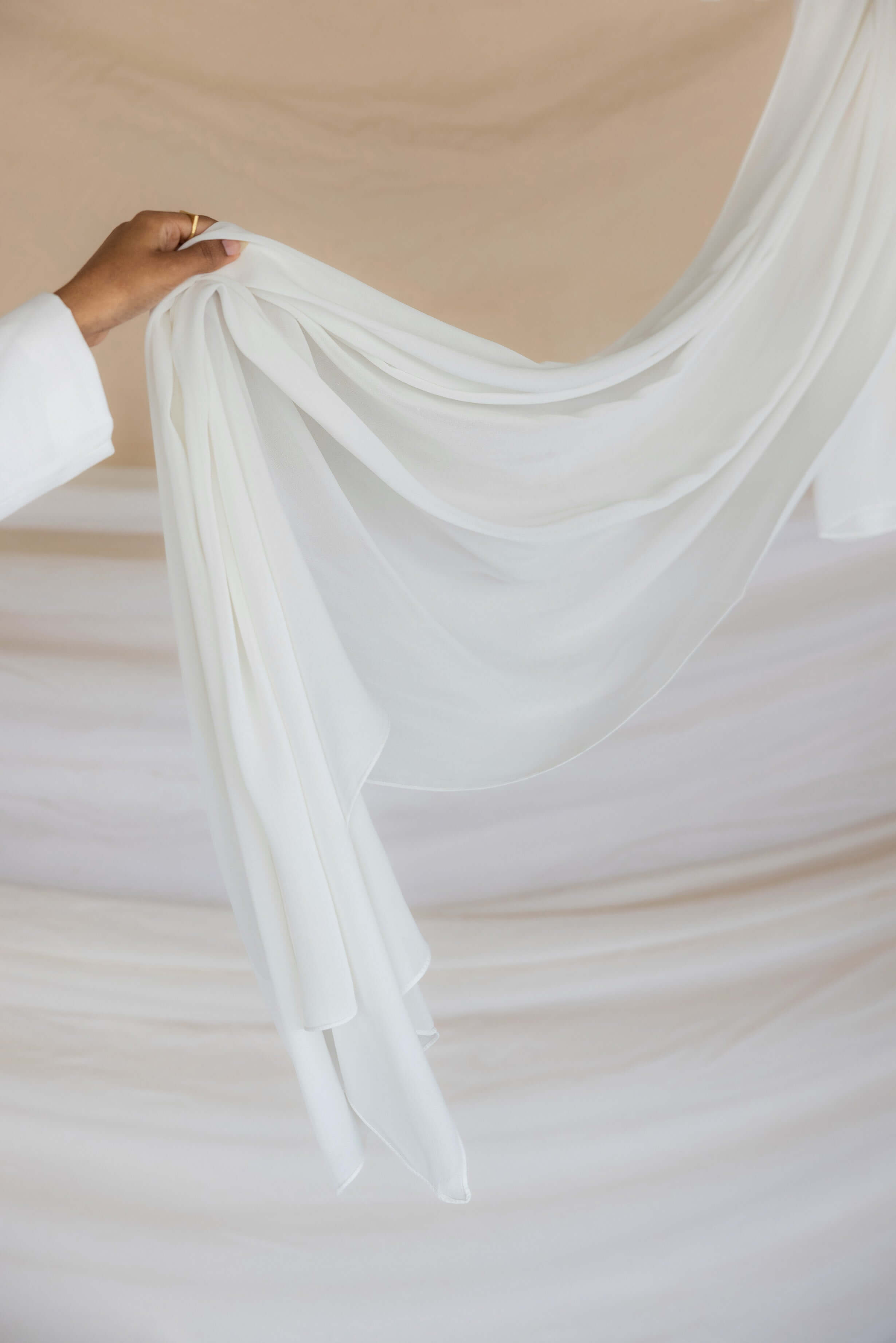 white crepe chiffon