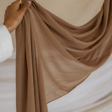 qahwah brown crepe chiffon