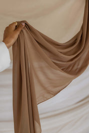 qahwah brown crepe chiffon