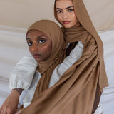 qahwah brown crepe chiffon