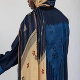 Patterned hijab designed with a motif that honors textile history from Sweida.