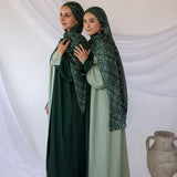 two-tone green abaya