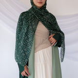 two-tone green abaya