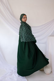 two-tone green abaya