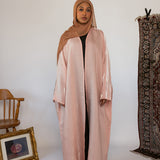 metallic pink abaya