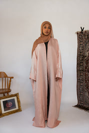 metallic pink abaya