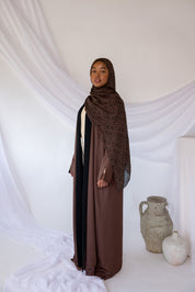 two-tone black/tan Abaya