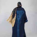 Full-length abaya with elegant embroidery across the back and smooth, breathable fabric