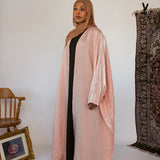 metallic pink abaya