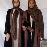 two-tone black/tan Abaya