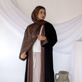 two-tone black/tan Abaya