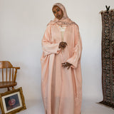 metallic pink abaya