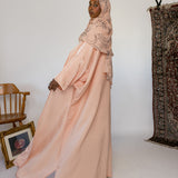 metallic pink abaya