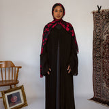 black pleated abaya