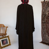 black pleated abaya