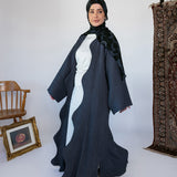 grey curve abaya