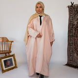 metallic pink abaya