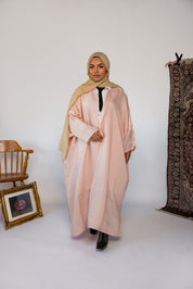 metallic pink abaya