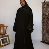 black pleated abaya