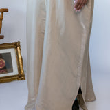 metallic tan abaya