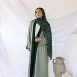 two-tone green abaya