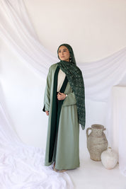 two-tone green abaya