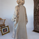 metallic tan abaya