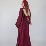 Lightweight embroidered abaya with modest coverage and cultural design influence