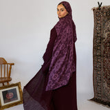 deep berry pleated abaya