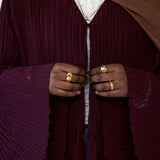 deep berry pleated abaya