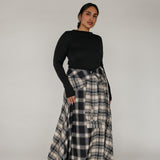 Mixed Plaid Skirt