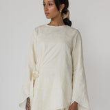 Textured Tie Front Top