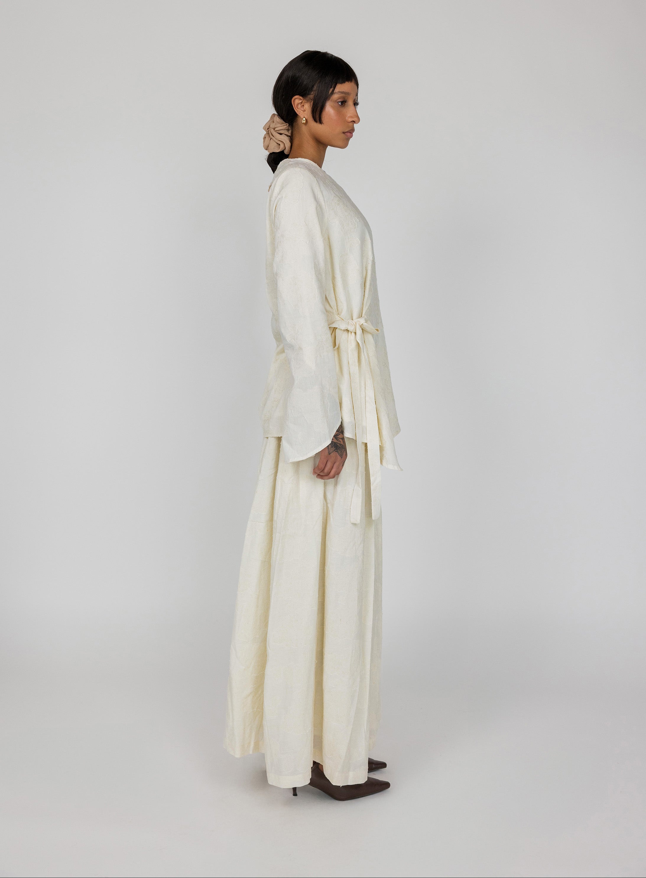 Textured Smocked Waist Skirt - Image 2
