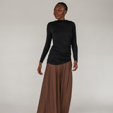 Asymmetrical Long Sleeve Top Black