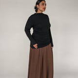 Asymmetrical Long Sleeve Top Black