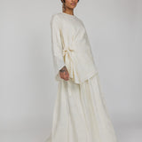 Textured Smocked Waist Skirt