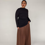 Asymmetrical Long Sleeve Top Black