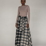 Mixed Plaid Skirt
