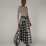 Mixed Plaid Skirt
