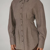 Sculpted Button Up Brown