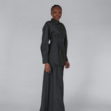 Herringbone Palazzo Pant Charcoal