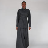 Herringbone Palazzo Pant Charcoal